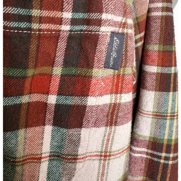 288. EDDIE BAUER Bristol Men's Flannel Shirt in Rust Plaid M - Picture 10 of 11